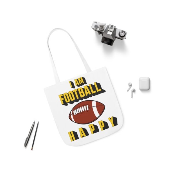 Football Happy, Canvas Tote Bag, 5-Color Straps - Image 4