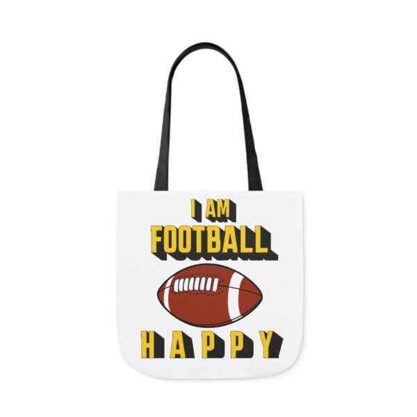 Football Happy, Canvas Tote Bag, 5-Color Straps - Image 46