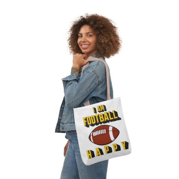 Football Happy, Canvas Tote Bag, 5-Color Straps - Image 33