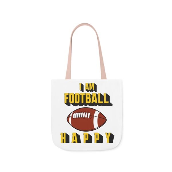 Football Happy, Canvas Tote Bag, 5-Color Straps - Image 34