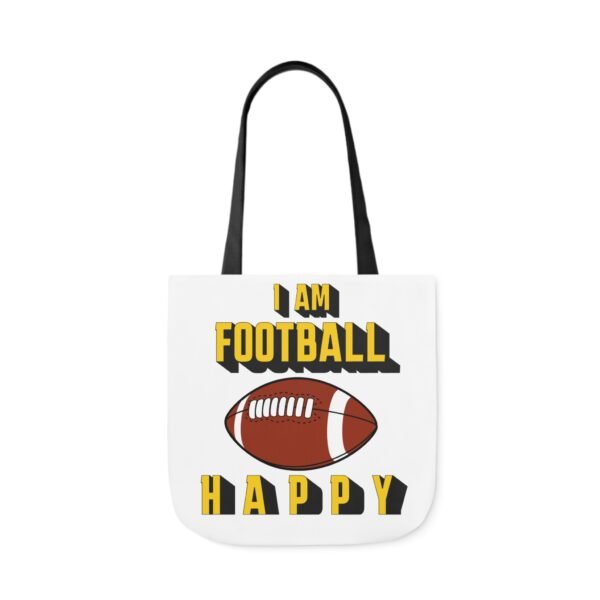 Football Happy, Canvas Tote Bag, 5-Color Straps - Image 47