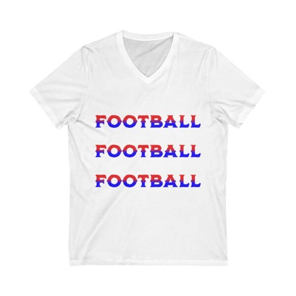 Football, Unisex Jersey Short Sleeve V-Neck Tee - Image 3