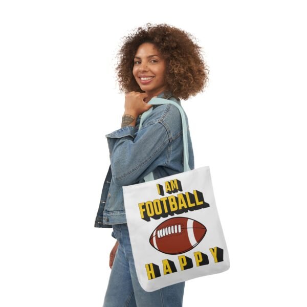 Football Happy, Canvas Tote Bag, 5-Color Straps - Image 49