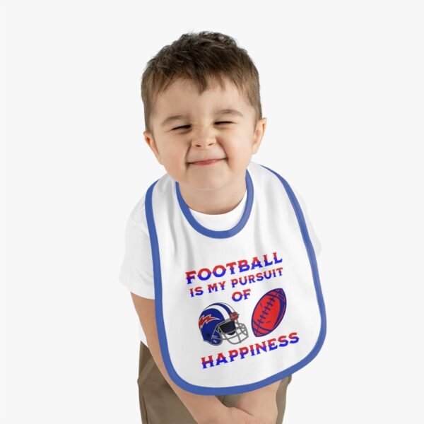 Football, Baby Contrast Trim Jersey Bib - Image 3