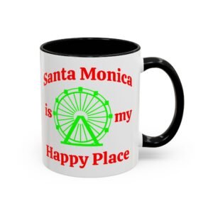 Santa Monica is my Happy Place, Accent Coffee Mug (11, 15oz)