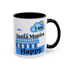 I am Santa Monica Happy, Accent Coffee Mug (11, 15oz)