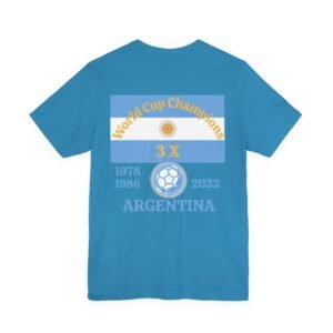 Argentina, 3 X World Cup Champions, Unisex Jersey Short Sleeve Tee