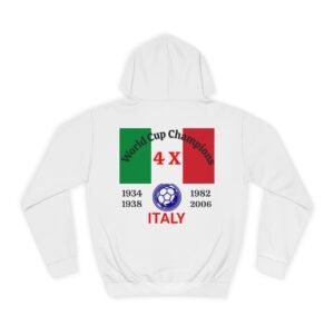 Italy, 4 X World Cup Champions, Unisex College Hoodie