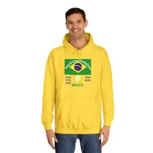 Brazil, 5 X World Cup Champions, Unisex College Hoodie
