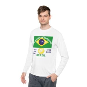 Brazil 5 X World Cup Champions, Unisex Lightweight Long Sleeve Tee