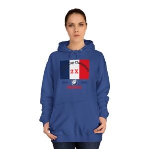 France, 2 X World Cup Champions, Unisex College Hoodie