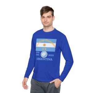 Argentina, 3 X World Cup Champions, Unisex Lightweight Long Sleeve Tee